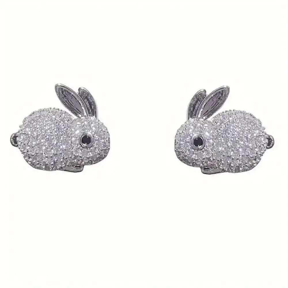 Bunny Rabbit Rhinestone Earrings